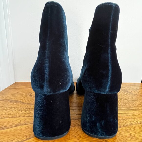 Zara - Blue Velvet Booties - Picture 2 of 6